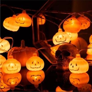 Halloween Decor. 9ft 10in long.  20 LED Halloween Pumpkin String Lights 2 sets